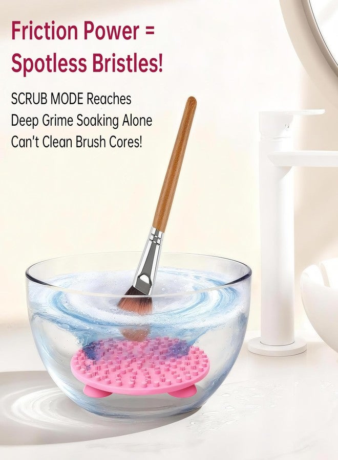Norate Makeup Brush Cleaner, Make up Brush Cleaner Mat, Silicone Brush Cleaning Mat, Paint Cosmetic Brush Cleaner Pad with Suction Cup for Valentines Day, Stocking Stuffers for Women Moms Teen Girls - Image 3